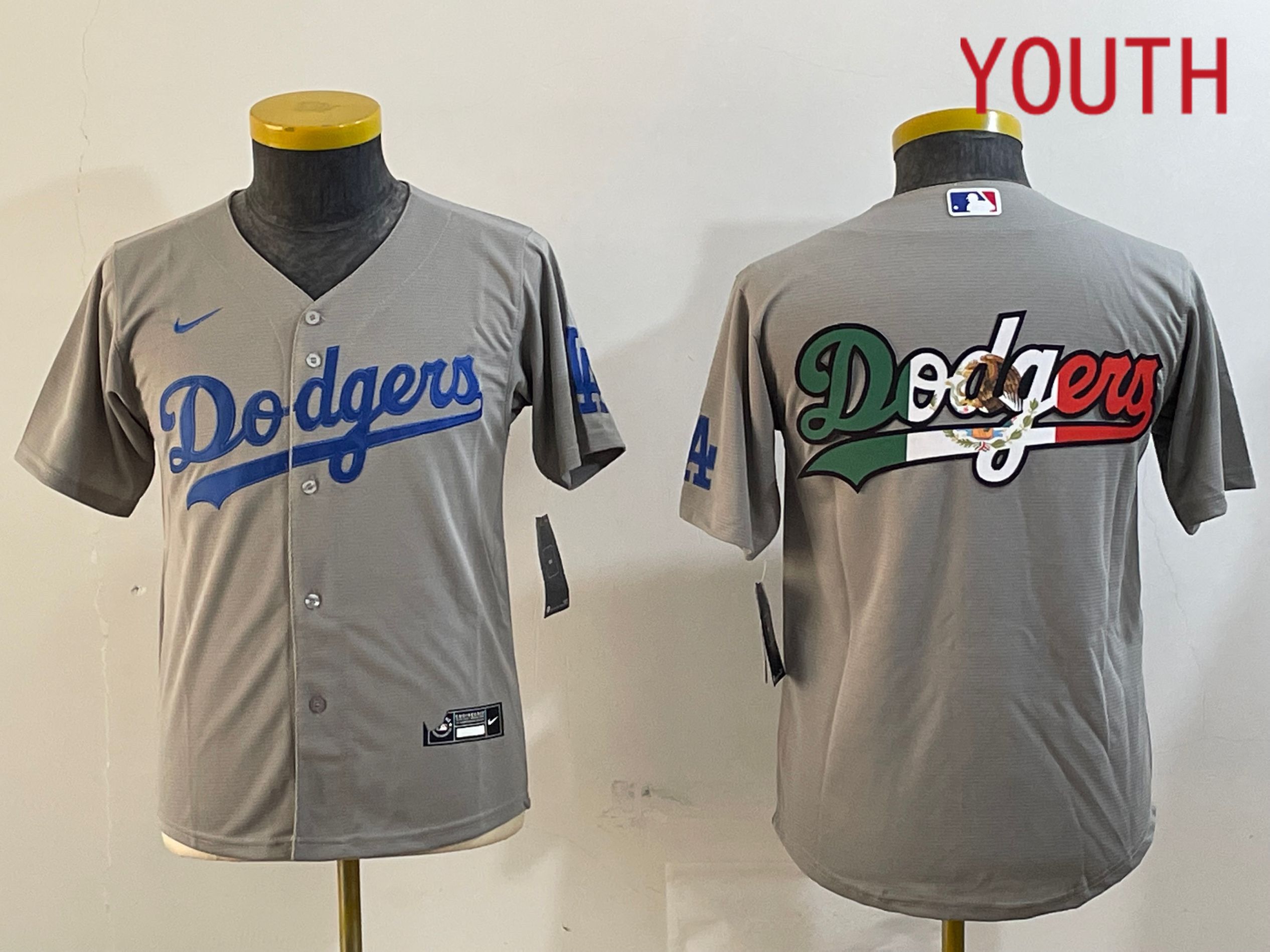 Youth Los Angeles Dodgers Blank Grey Game 2024 Nike MLB Jersey style 12162